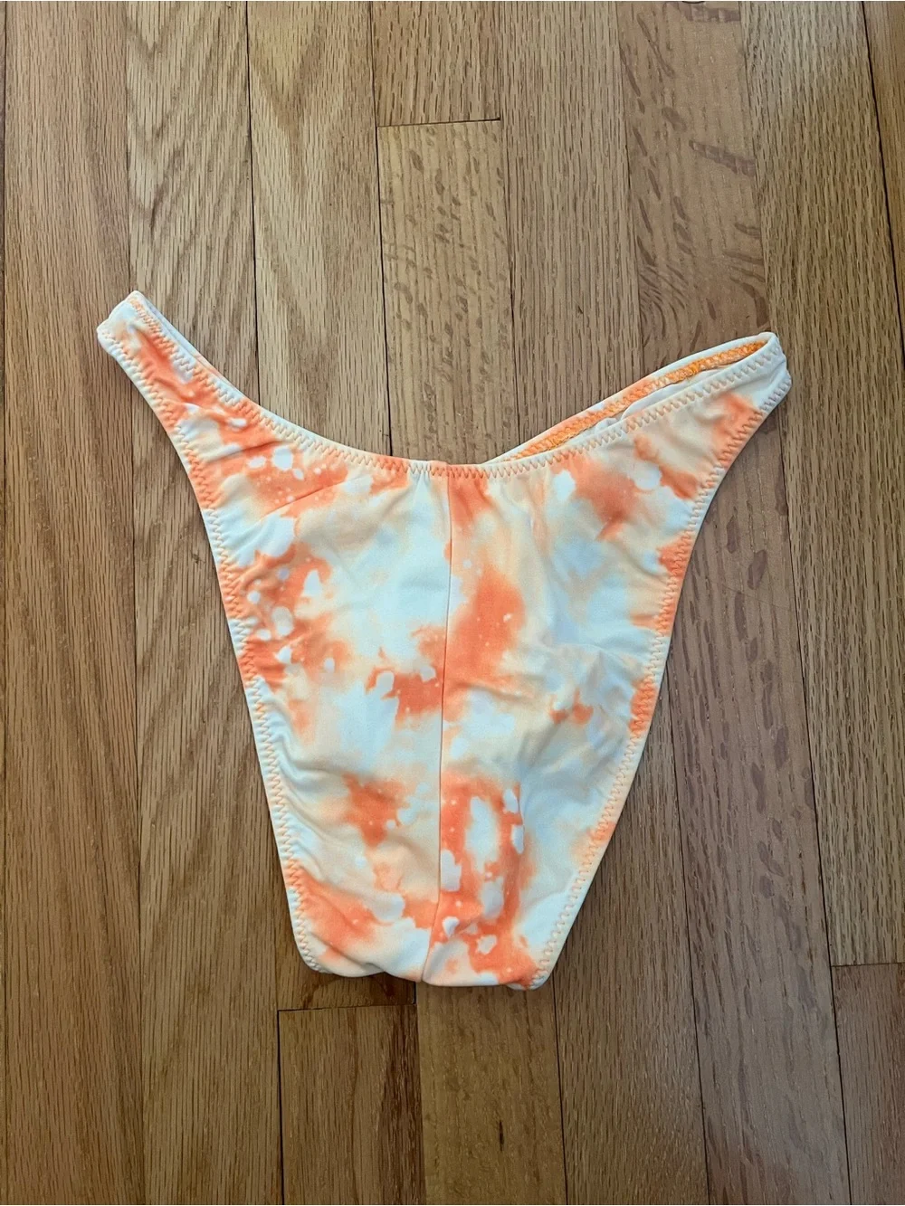 Tie-Dye Orange & White Women’s Bikini Bottom
